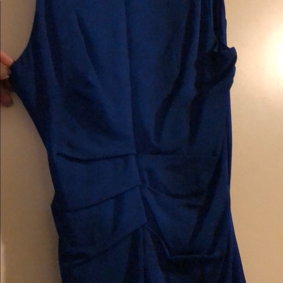 NWT cobalt Nicole Miller ruched wrap dress sz 0 - Picture 8 of 8